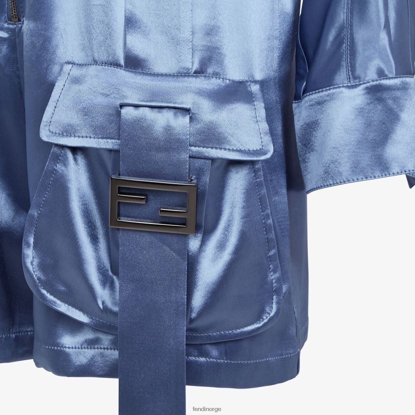 Fendi kvinner lekedress i viskose sateng NXB4XN1160 blå klær