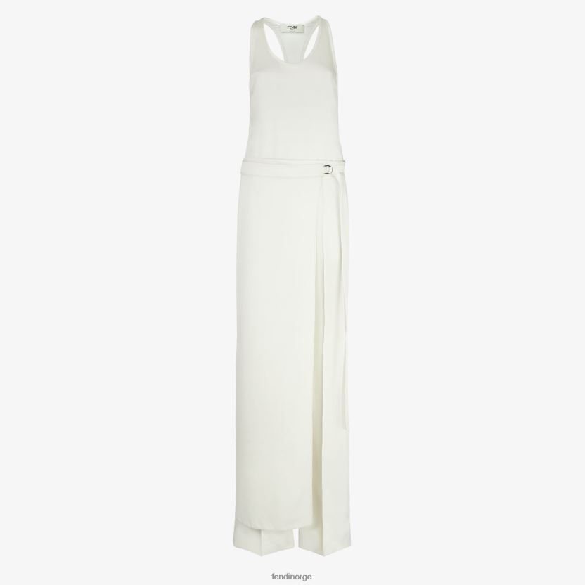 Fendi kvinner sateng jumpsuit NXB4XN1133 hvit klær