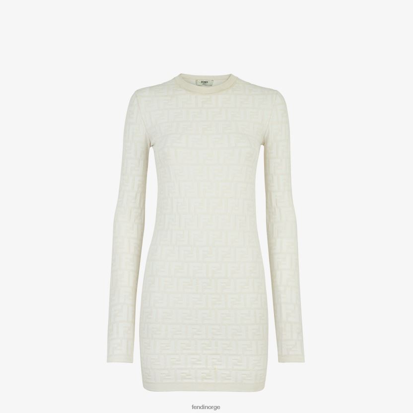 Fendi kvinner ff viskosekjole NXB4XN993 hvit klær