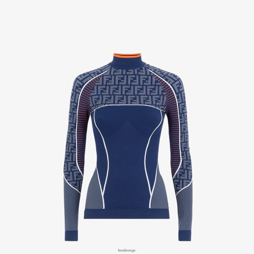 Fendi kvinner ff tech genser i stoff NXB4XN1165 blå klær