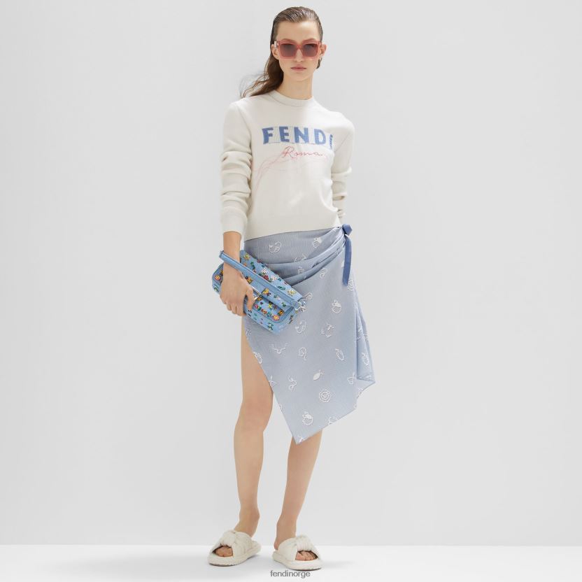 Fendi kvinner bomullsskjørt NXB4XN1046 lyse blå klær