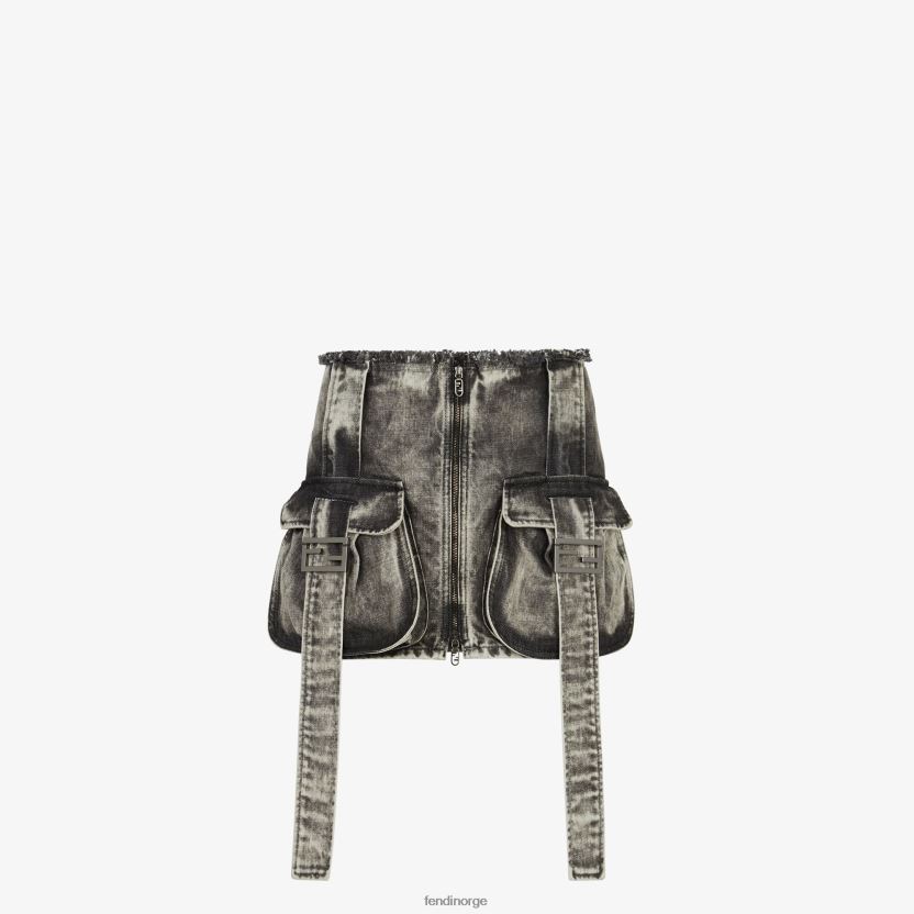 Fendi kvinner denim skjørt NXB4XN1061 svart klær