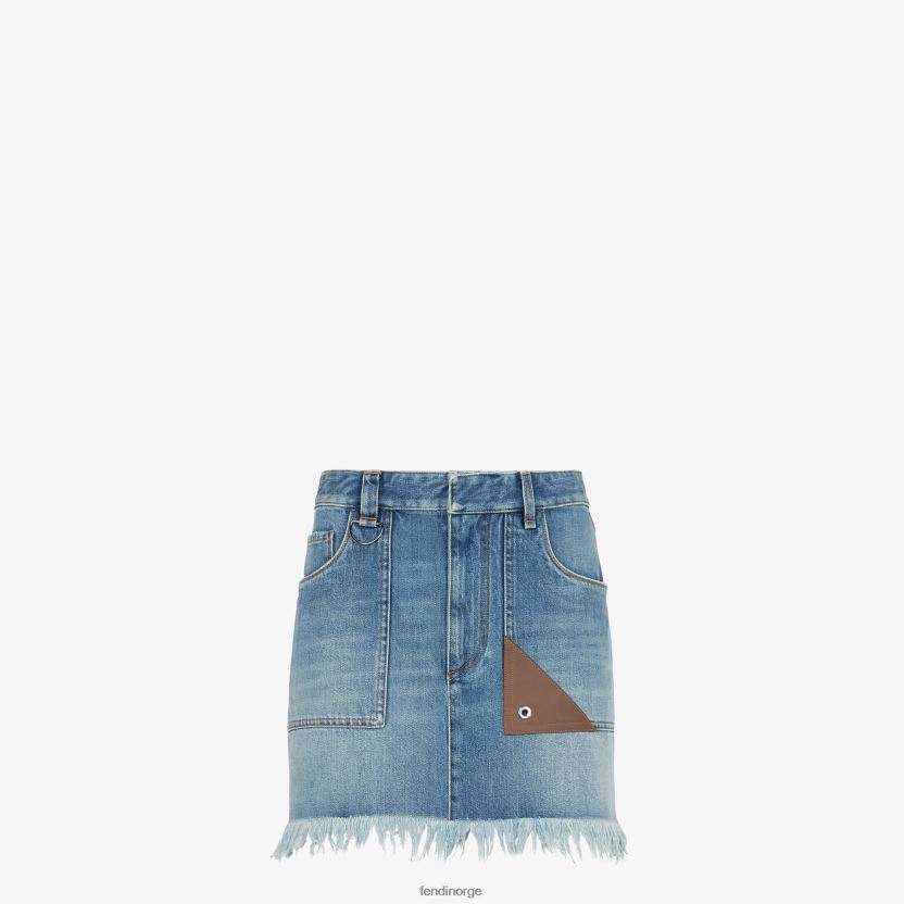 Fendi kvinner denim skjørt NXB4XN1093 blå klær