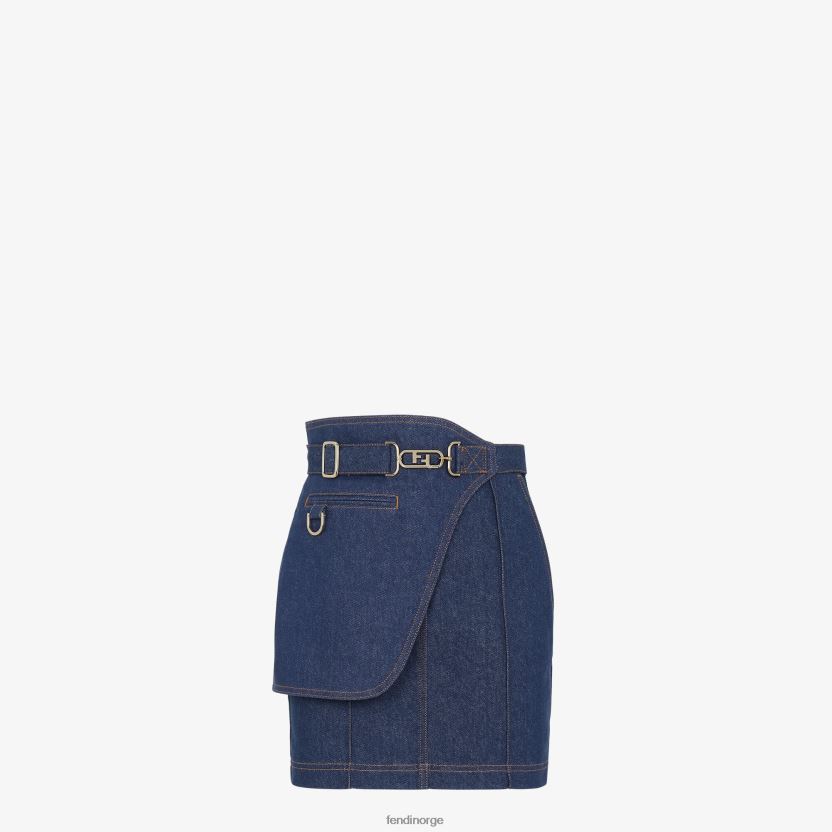 Fendi kvinner denim skjørt NXB4XN1198 blå klær