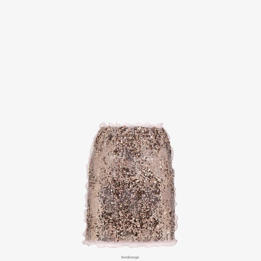 Fendi kvinner miniskjørt med syrin paljettbroderi NXB4XN1193 lilla klær