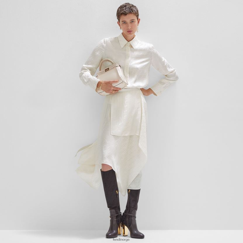 Fendi kvinner FF silkeskjorte NXB4XN922 hvit klær