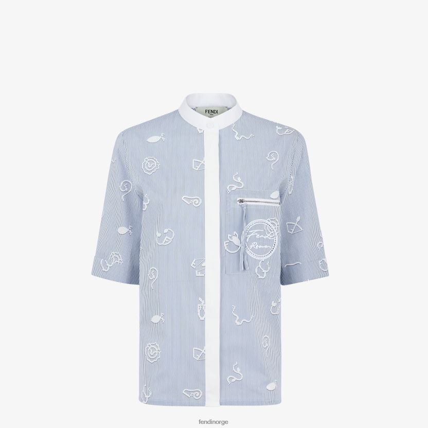 Fendi kvinner bomullsskjorte NXB4XN1045 blå klær