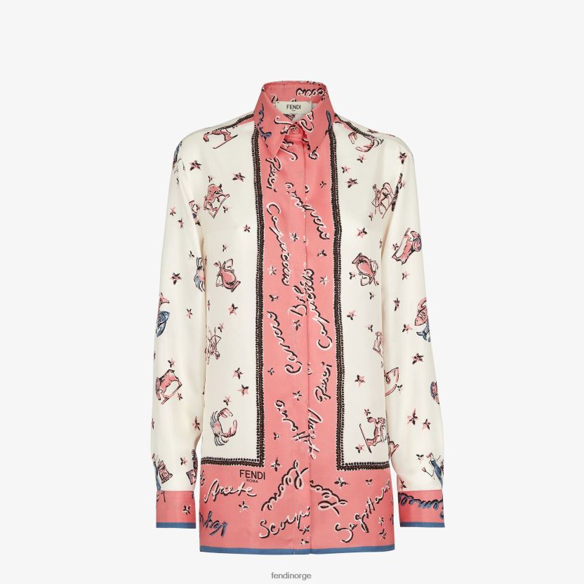 Fendi kvinner silkeskjorte NXB4XN1037 flerfarget klær