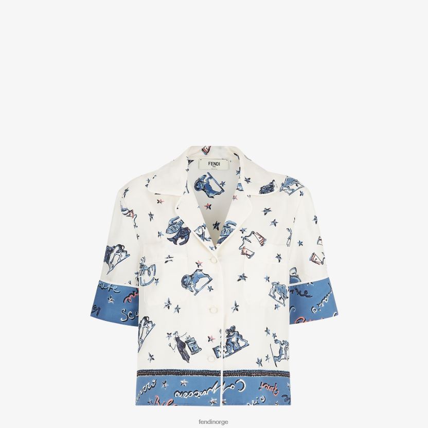 Fendi kvinner silkeskjorte NXB4XN982 blå klær