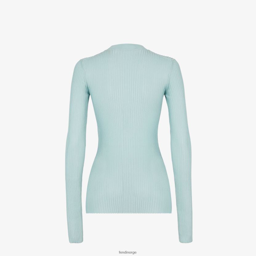 Fendi kvinner viskose og silke topp NXB4XN964 lyse blå klær