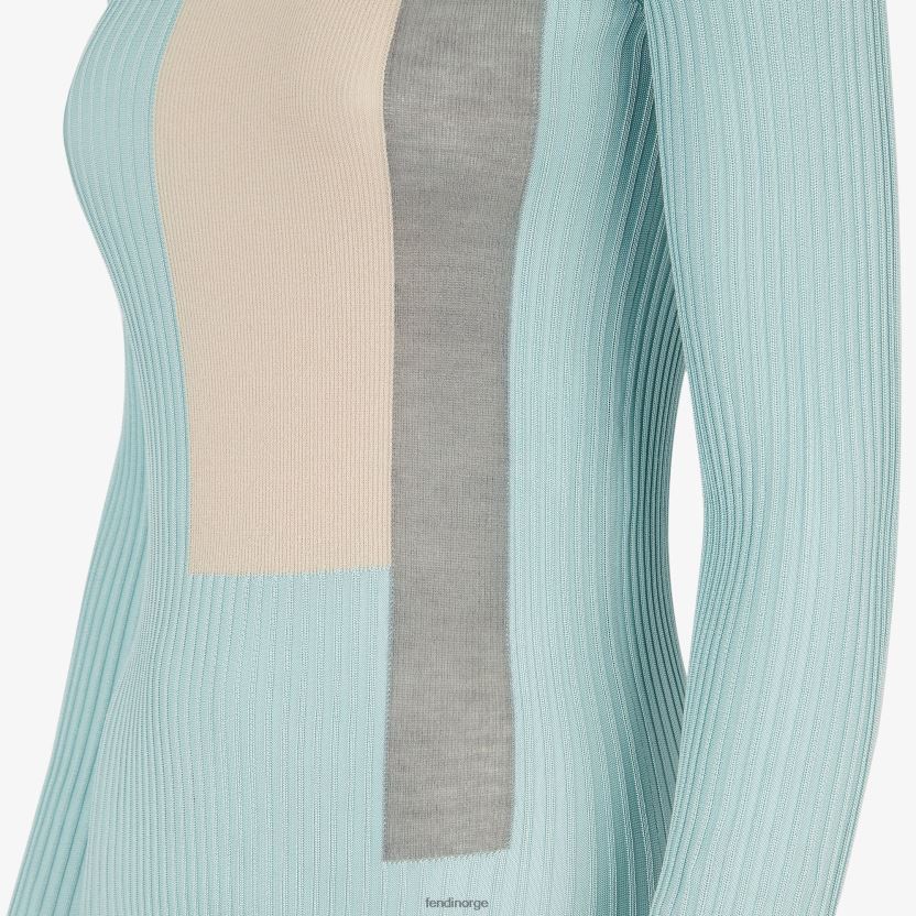 Fendi kvinner viskose og silke topp NXB4XN964 lyse blå klær