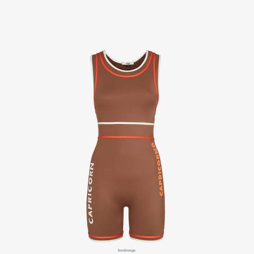 Fendi kvinner bodysuit i lycra NXB4XN1056 brun klær
