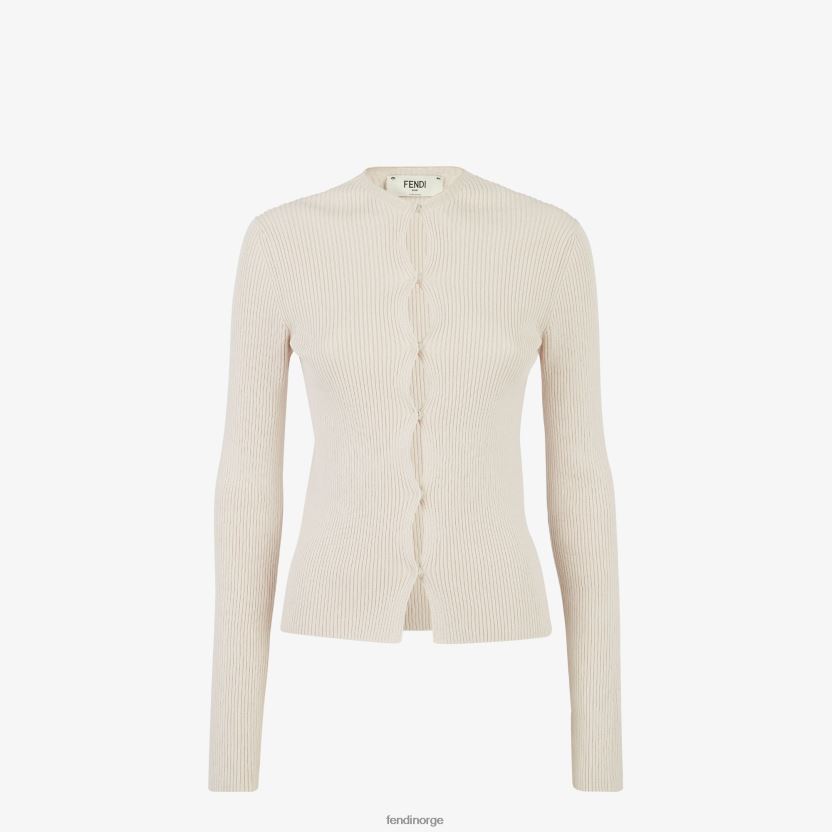 Fendi kvinner bomull cardigan NXB4XN1064 beige klær
