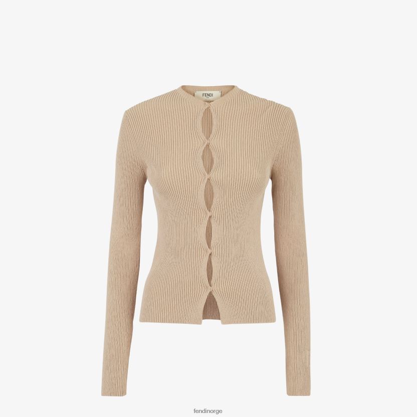 Fendi kvinner bomull cardigan NXB4XN1084 beige klær
