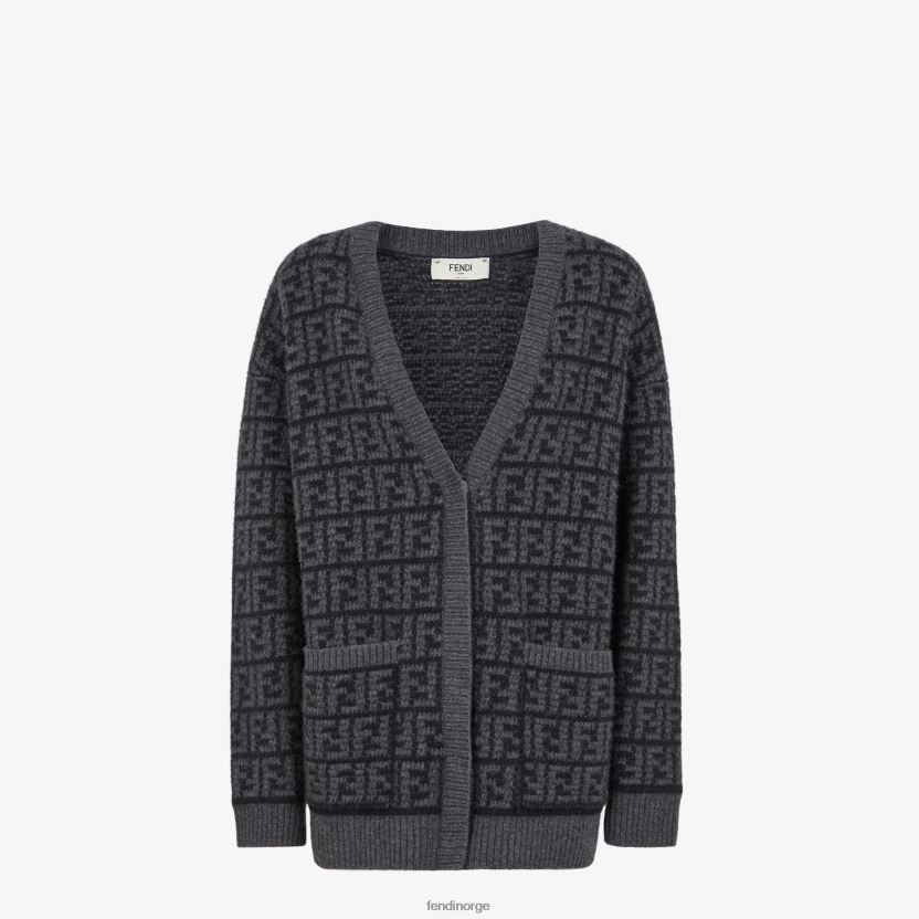 Fendi kvinner ff heklet kasjmir cardigan NXB4XN1216 svart klær