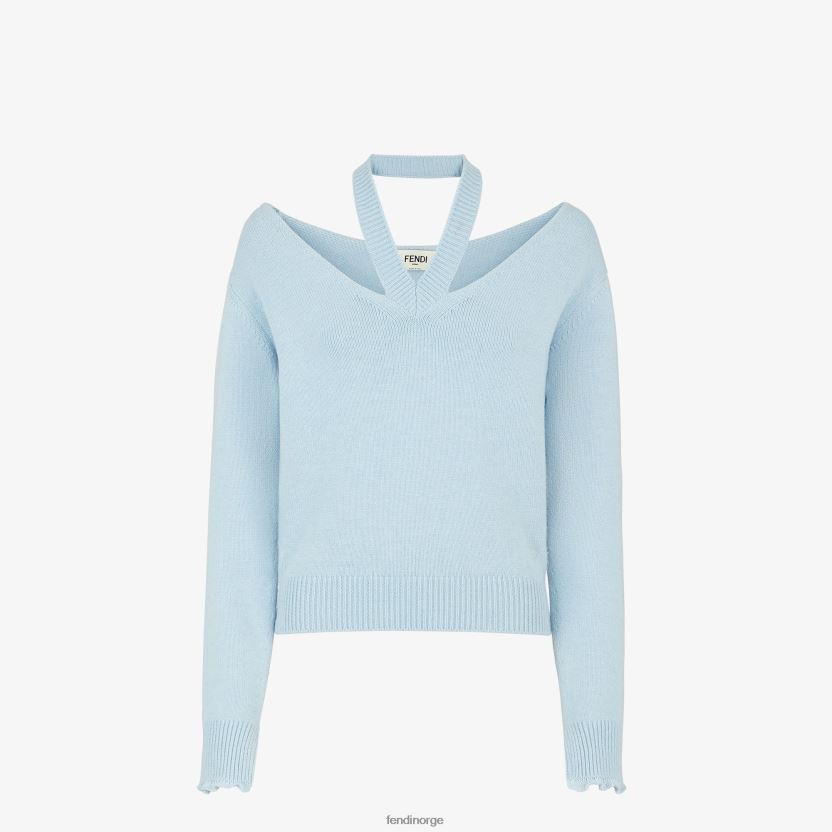 Fendi kvinner kashmirgenser NXB4XN930 lyse blå klær
