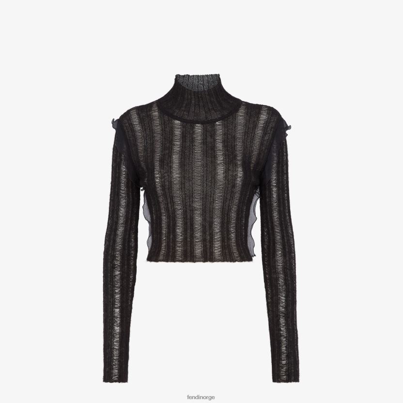 Fendi kvinner nylon og mohair genser NXB4XN994 svart klær