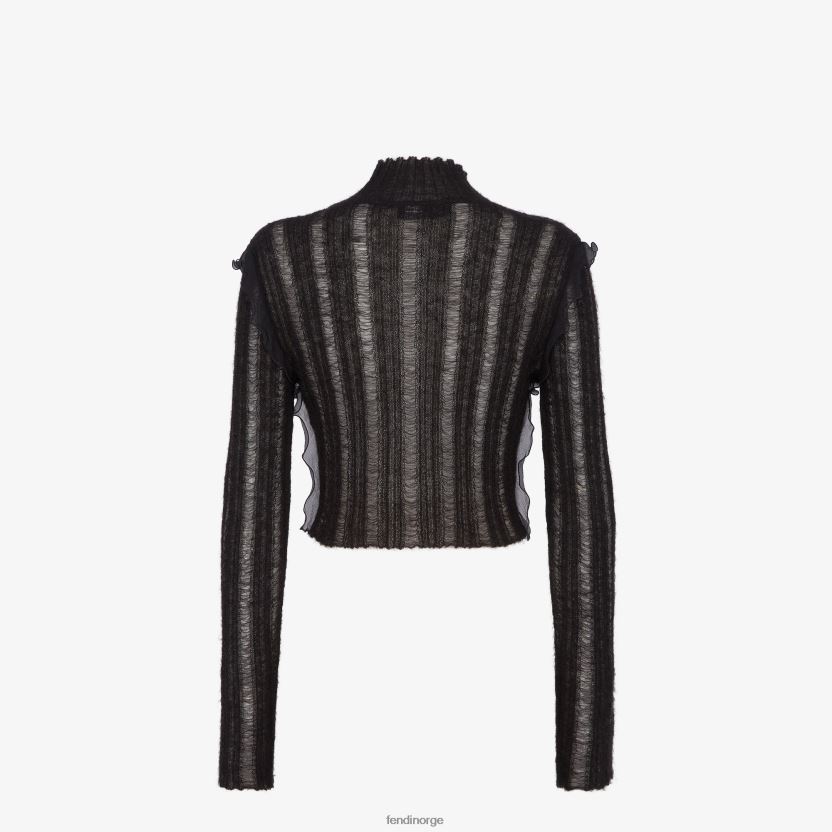 Fendi kvinner nylon og mohair genser NXB4XN994 svart klær
