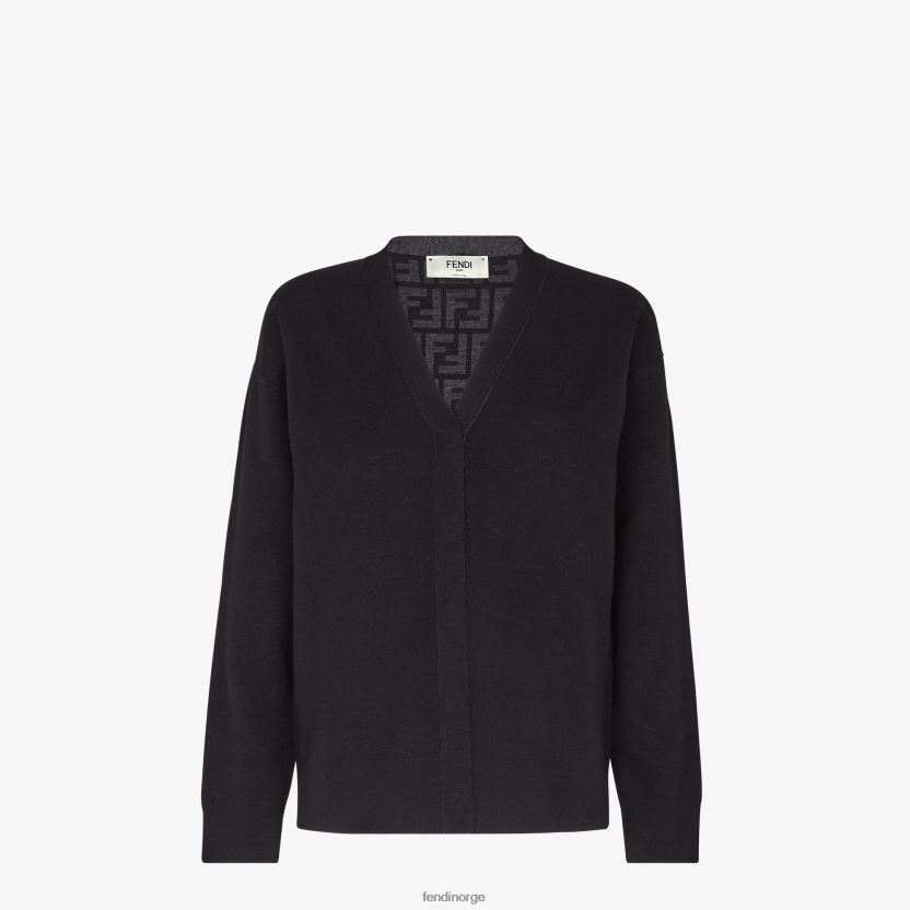 Fendi kvinner strikket cardigan NXB4XN1180 svart klær