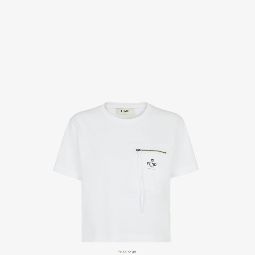 Fendi kvinner jersey t-skjorte NXB4XN1145 hvit klær