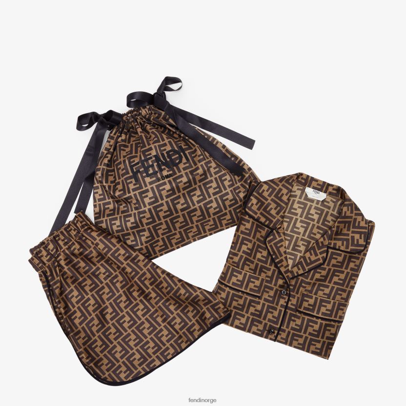 Fendi kvinner silke pyjamas NXB4XN1063 brun klær