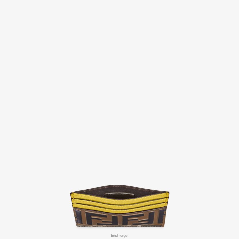 Fendi kvinner flat kortholder i skinn NXB4XN1580 gul tilbehør