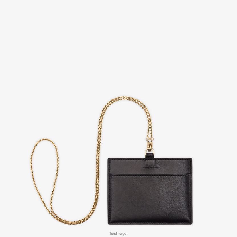 Fendi kvinner navneskilt i skinn NXB4XN1445 svart tilbehør