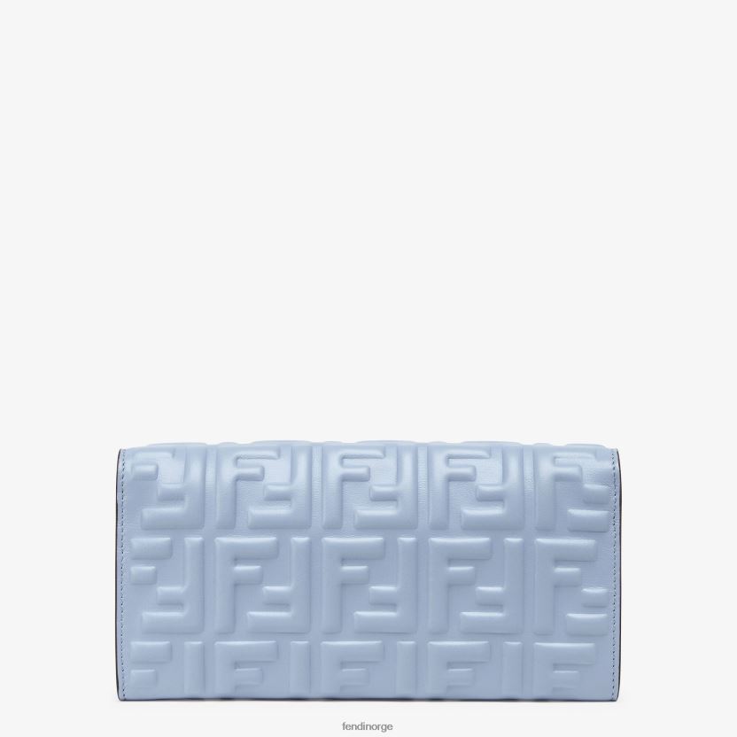 Fendi kvinner baguette kontinental med kjede nappa skinn lommebok NXB4XN1422 lyse blå tilbehør