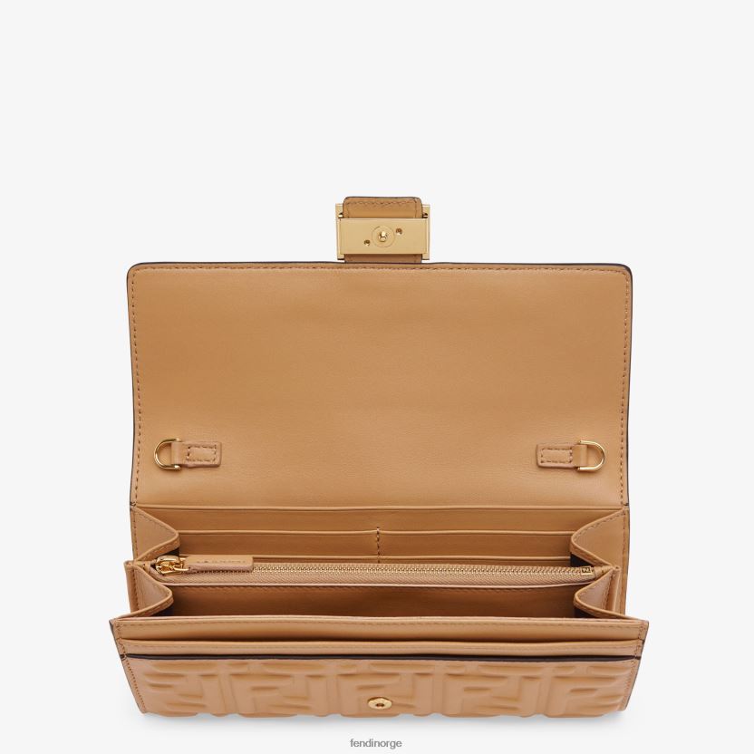 Fendi kvinner baguette kontinental med kjede nappa skinn lommebok NXB4XN1561 beige tilbehør
