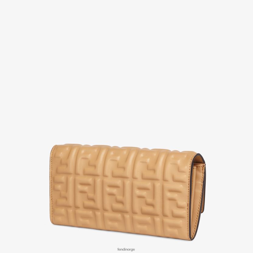Fendi kvinner baguette lommebok i kontinental nappaskinn NXB4XN1562 beige tilbehør