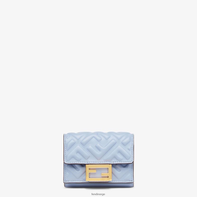 Fendi kvinner baguette mikro trifold lommebok i nappaskinn NXB4XN1423 lyse blå tilbehør