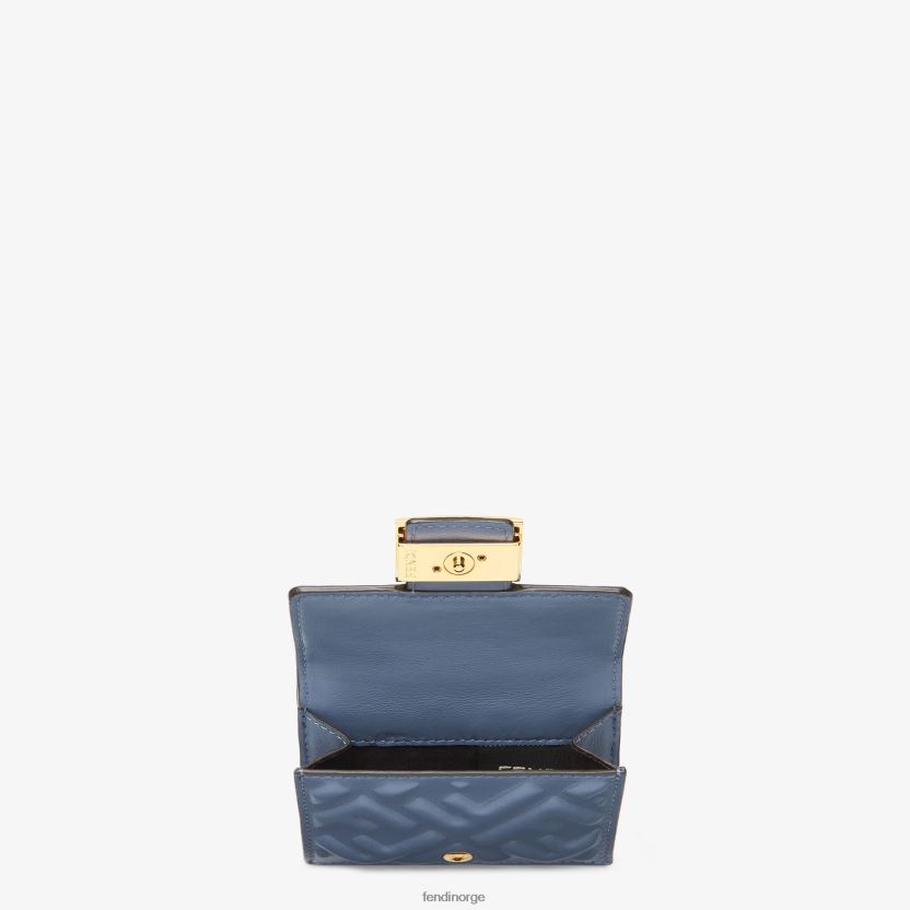 Fendi kvinner baguette mikro trifold lommebok i nappaskinn NXB4XN1497 blå tilbehør