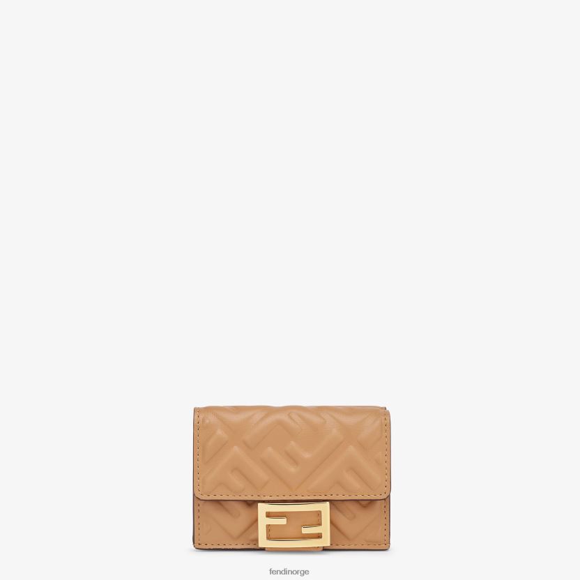 Fendi kvinner baguette mikro trifold lommebok i nappaskinn NXB4XN1560 beige tilbehør