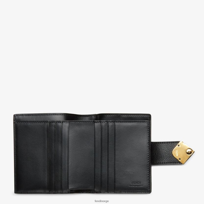 Fendi kvinner kompakt lommebok i skinn NXB4XN1467 svart tilbehør
