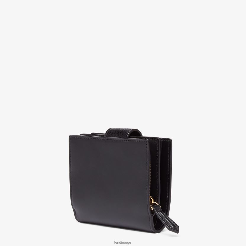 Fendi kvinner kompakt lommebok i skinn NXB4XN1467 svart tilbehør