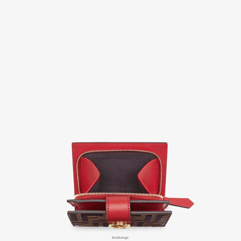 Fendi kvinner kompakt lommebok i skinn NXB4XN1594 brun tilbehør