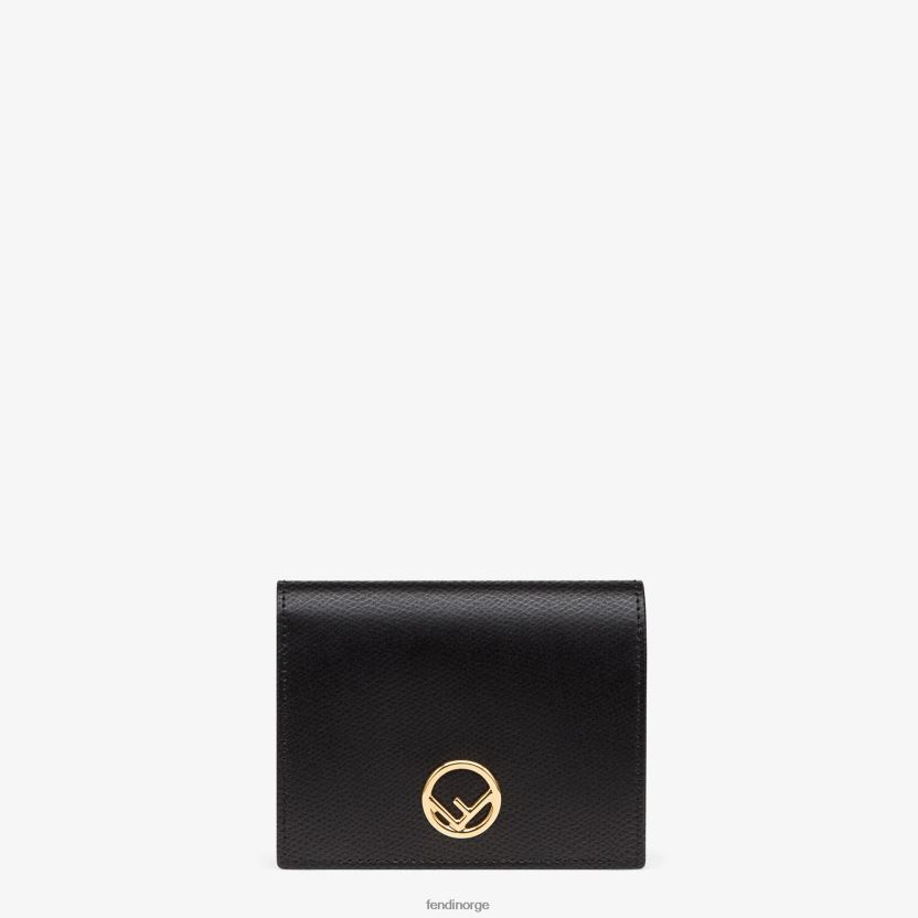Fendi kvinner kompakt lommebok i skinn NXB4XN1604 svart tilbehør
