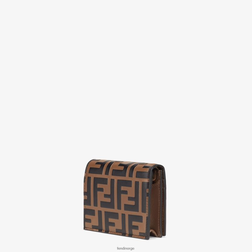 Fendi kvinner liten lommebok i skinn NXB4XN1481 brun tilbehør