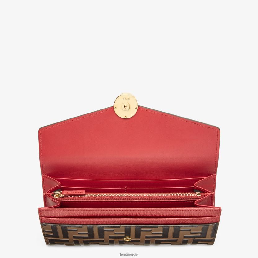 Fendi kvinner lommebok i kontinentalskinn NXB4XN1599 rød tilbehør