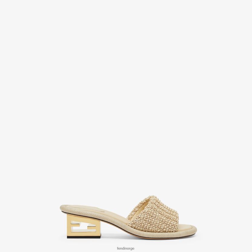 Fendi kvinner bleke raffia-sklier NXB4XN1307 beige sko