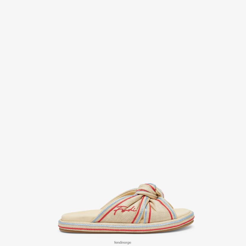 Fendi kvinner bleke raffia-sklier NXB4XN1310 beige sko