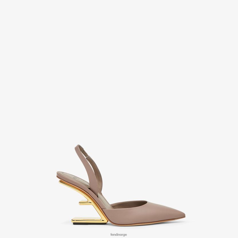 Fendi kvinner dueskinn høyhælte slingbacks NXB4XN1338 beige sko