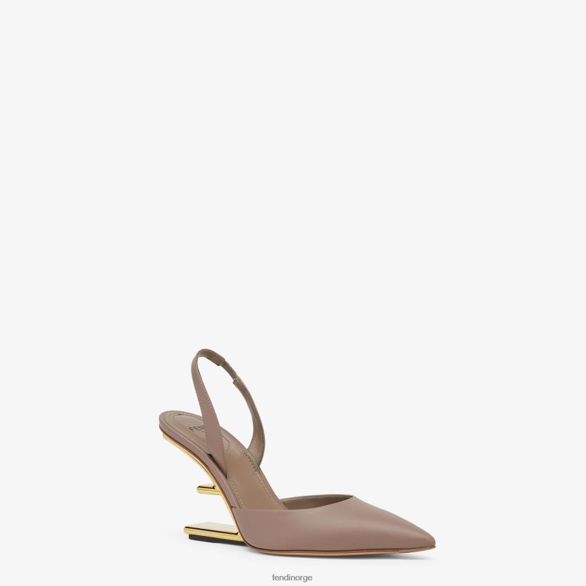 Fendi kvinner dueskinn høyhælte slingbacks NXB4XN1338 beige sko