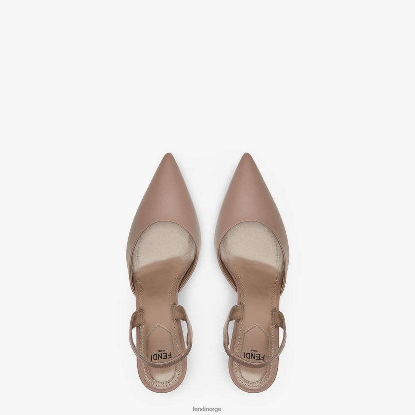 Fendi kvinner dueskinn høyhælte slingbacks NXB4XN1338 beige sko