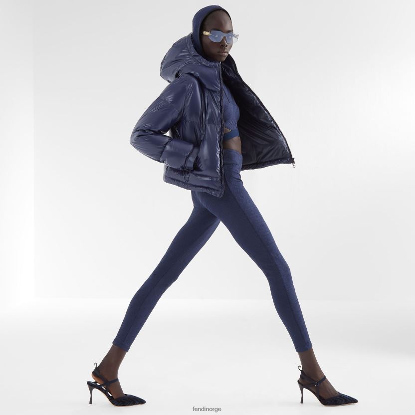 Fendi kvinner høyhælte ff chenille slingbacks NXB4XN1348 blå sko