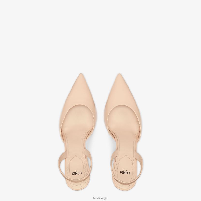 Fendi kvinner høyhælte slingbacks i blekt skinn NXB4XN1281 rosa sko