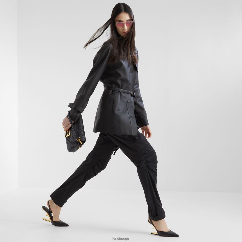 Fendi kvinner høyhælte slingbacks i skinn NXB4XN1280 svart sko