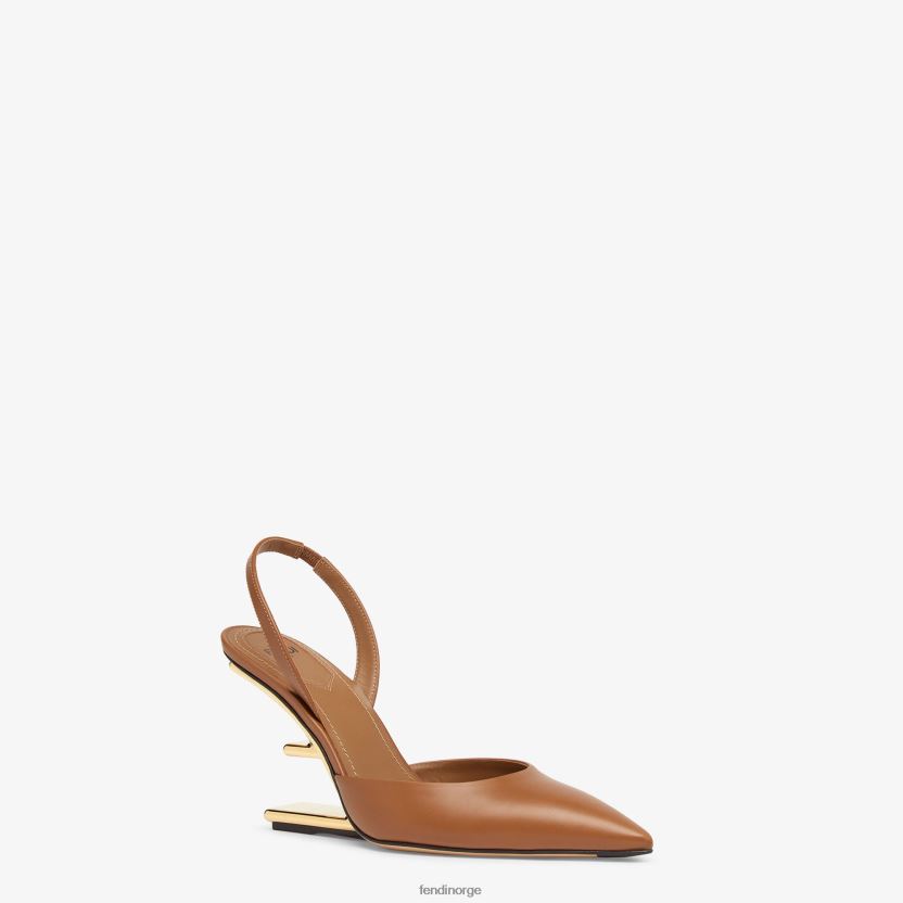 Fendi kvinner høyhælte slingbacks i skinn NXB4XN1364 brun sko