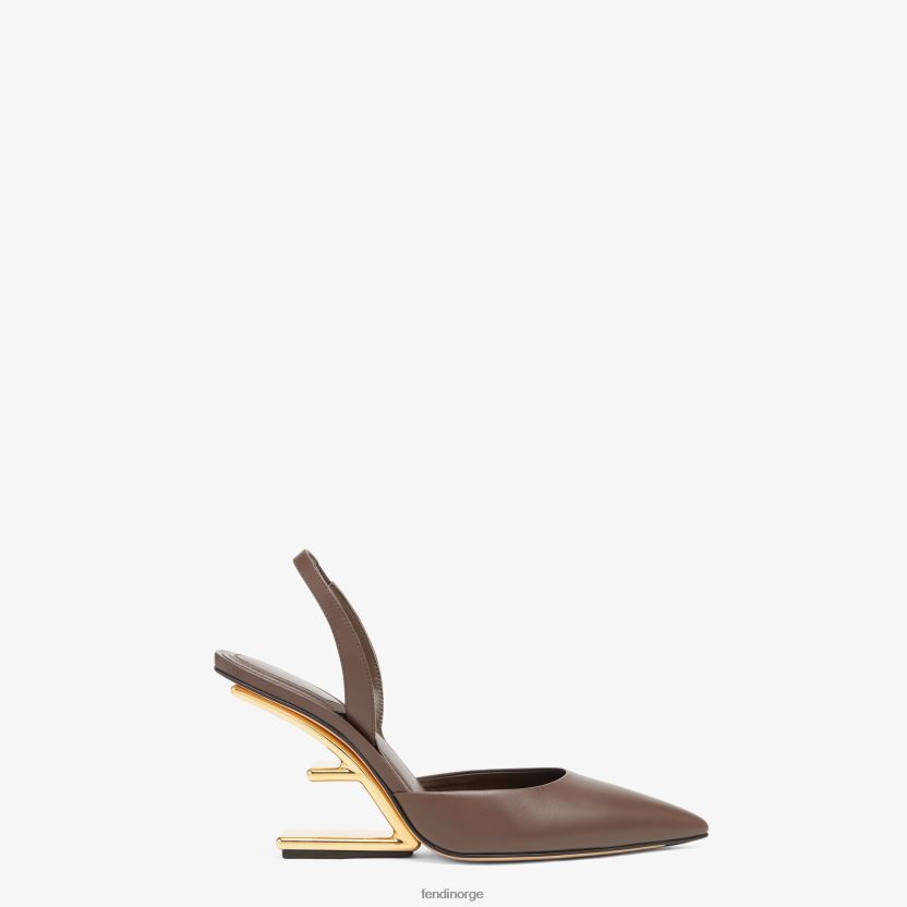 Fendi kvinner høyhælte slingbacks i skinn NXB4XN1365 brun sko