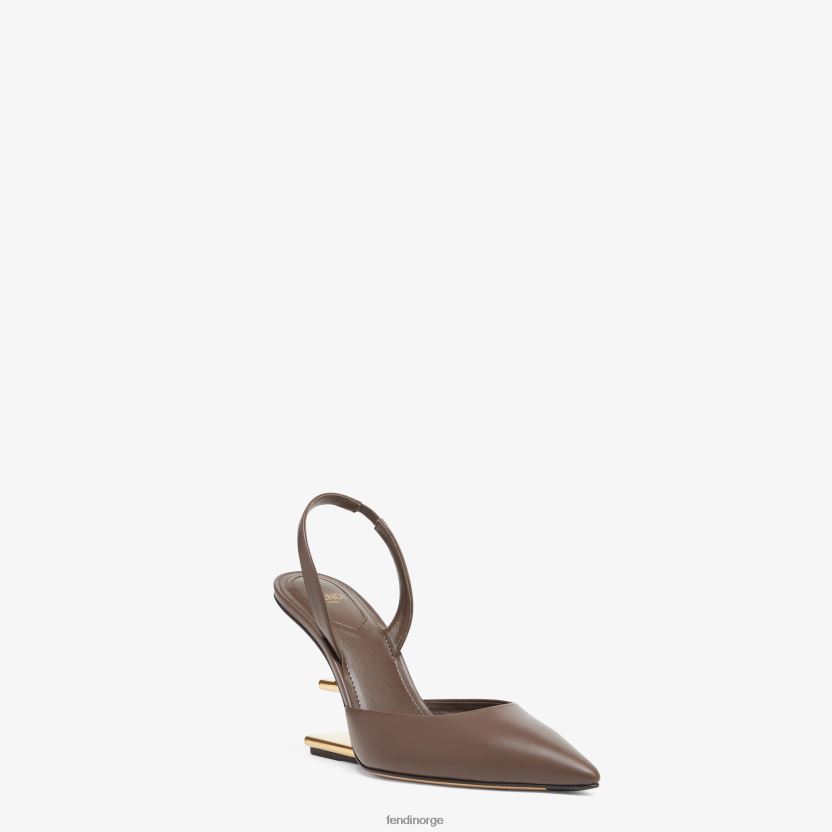 Fendi kvinner høyhælte slingbacks i skinn NXB4XN1365 brun sko